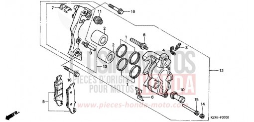 FRONT BRAKE CALIPER CR125R1 de 2001